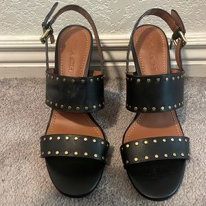 New with tags, never worn, black studded thick heel pump